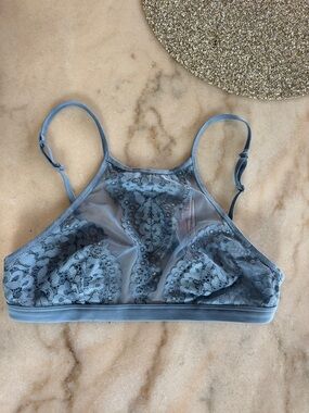 Victoria's Secret Lace High-Neck Bralette in Dusty Blue